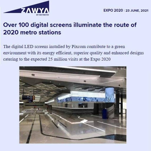 Over 100 digital screens illuminate the route of 2020 metro stations